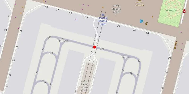 Bangkok Suvarnabhumi airport location view