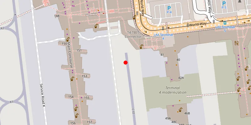 Los Angeles International airport location view