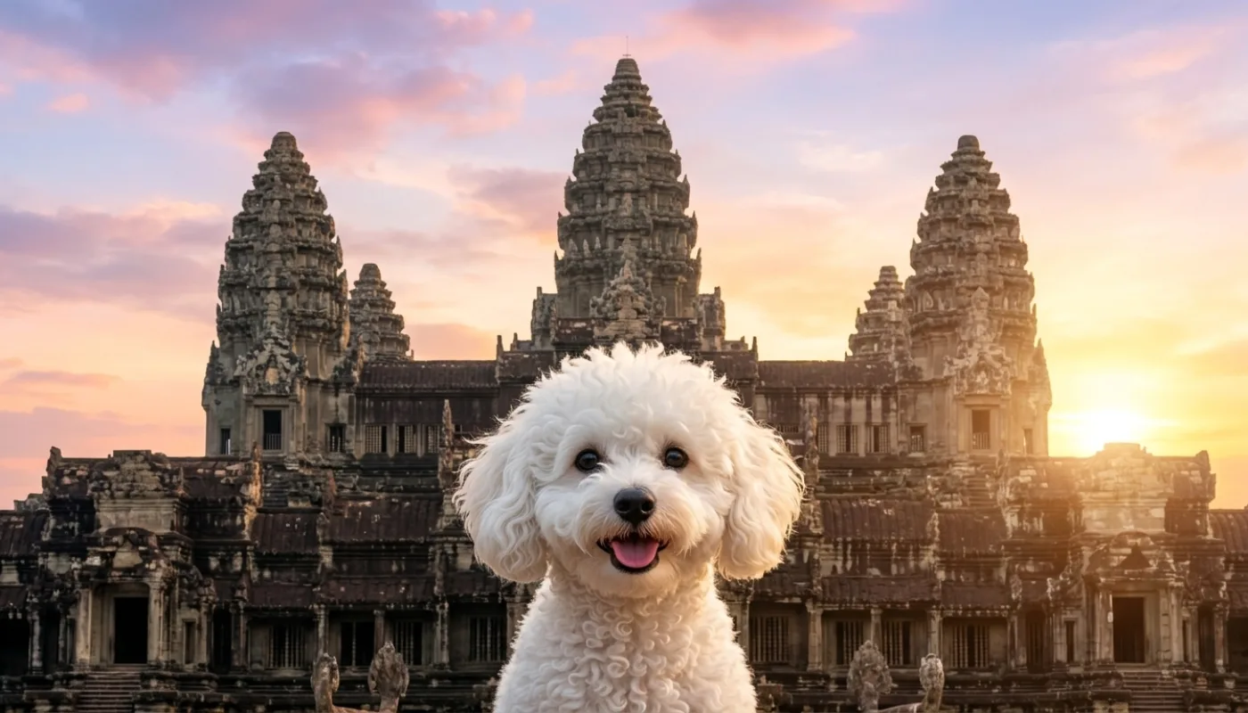 Dog travelling to Cambodia