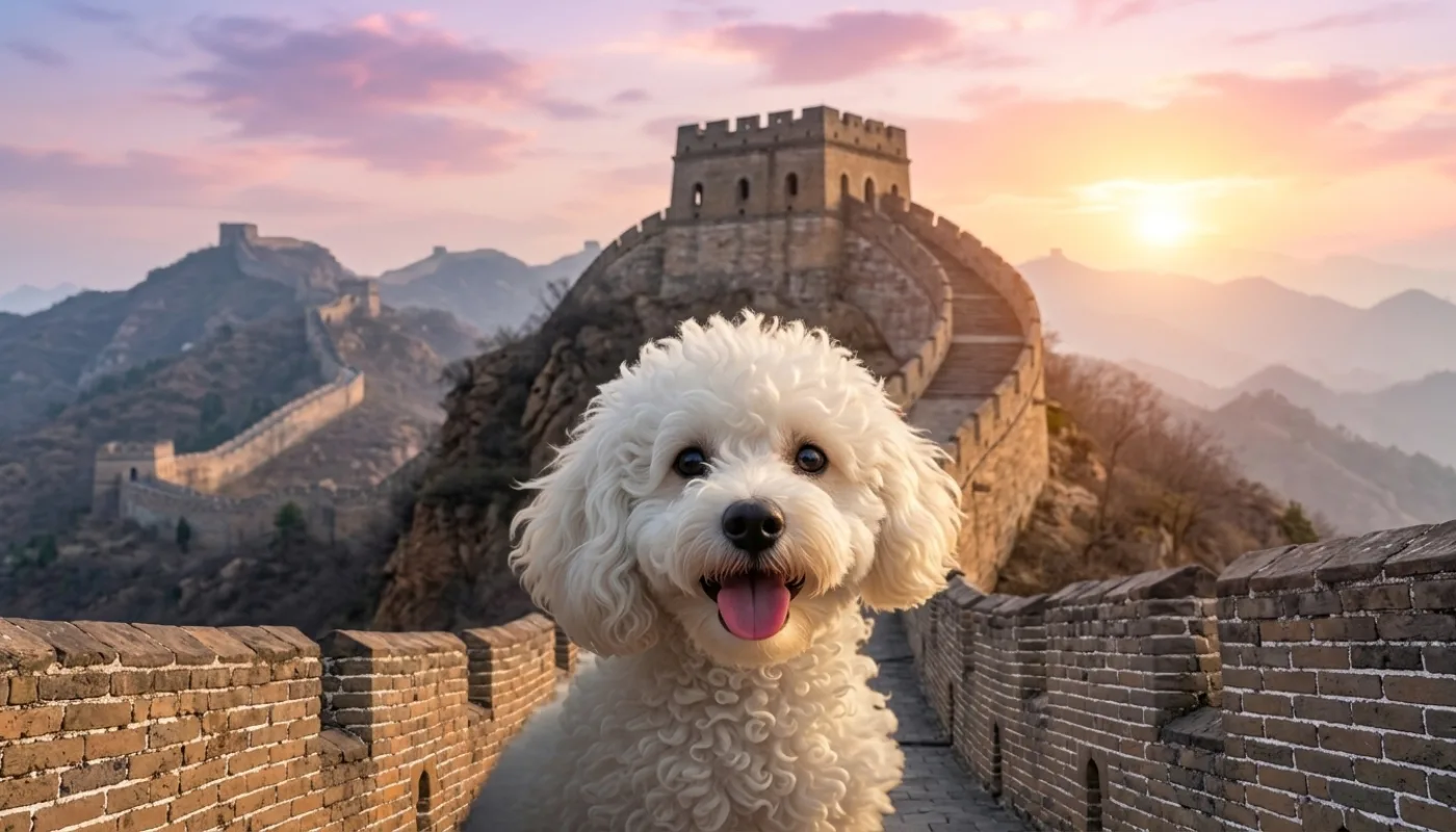 Dog travelling to China