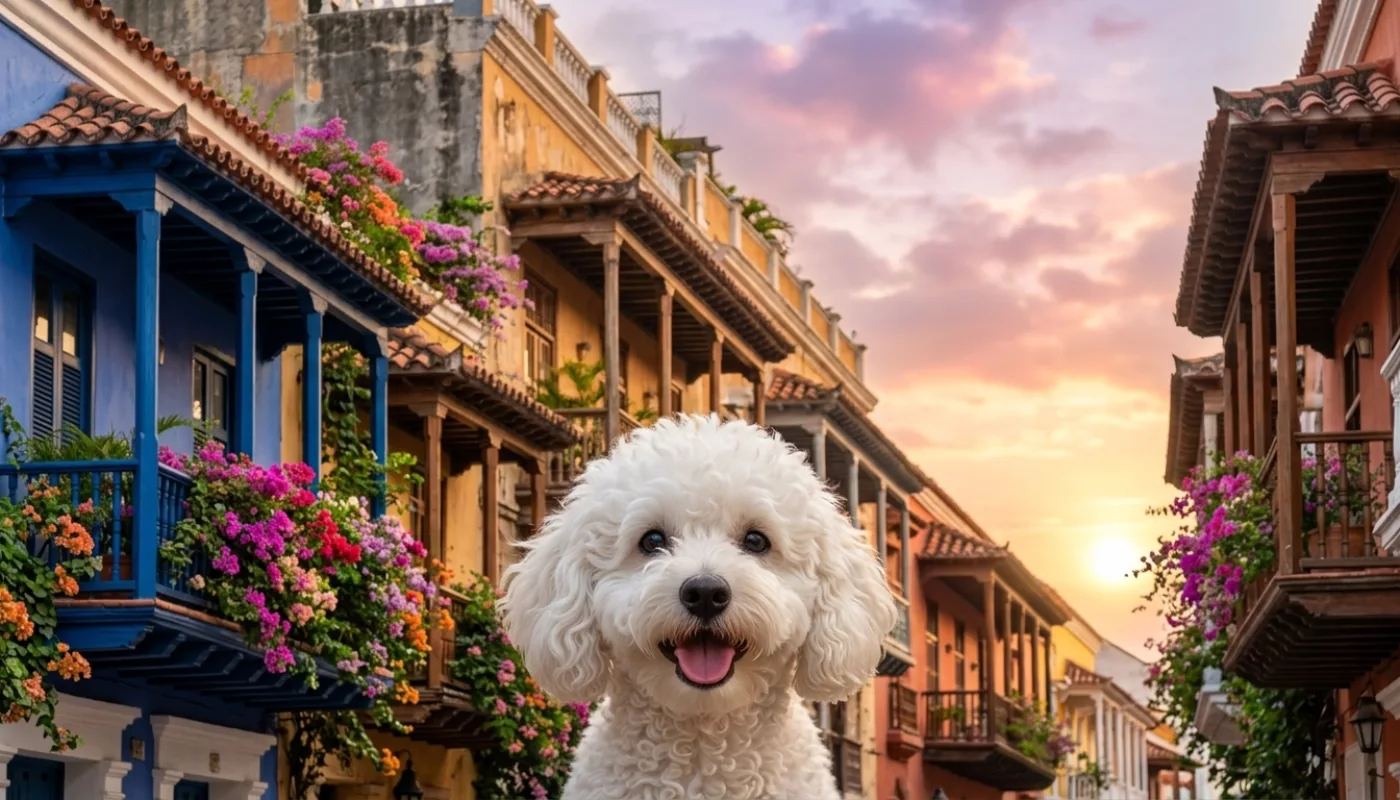 Dog travelling to Colombia