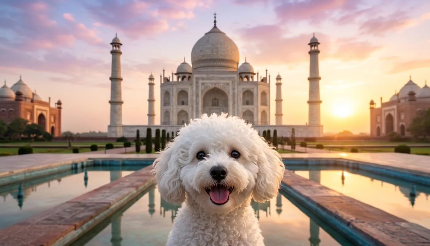 Dog travelling to India