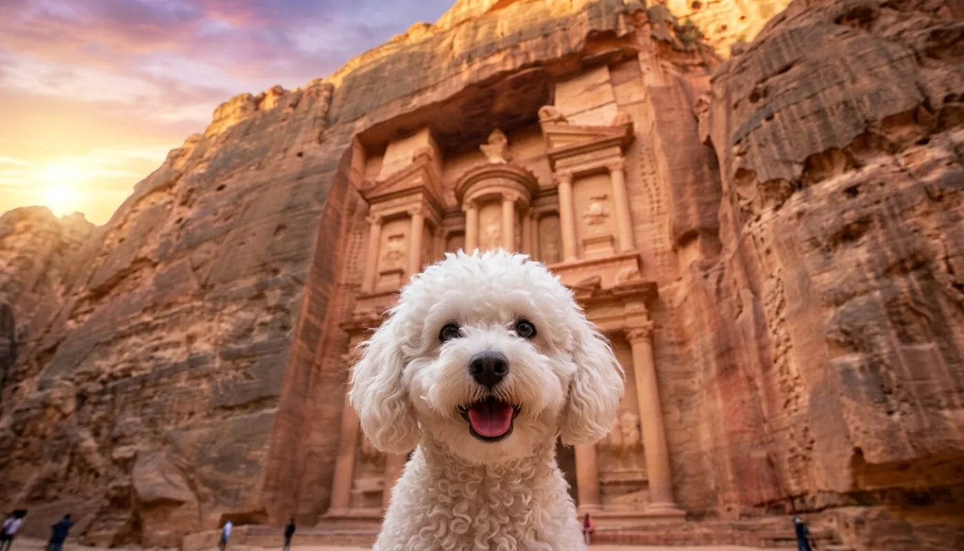 Dog travelling to Jordan