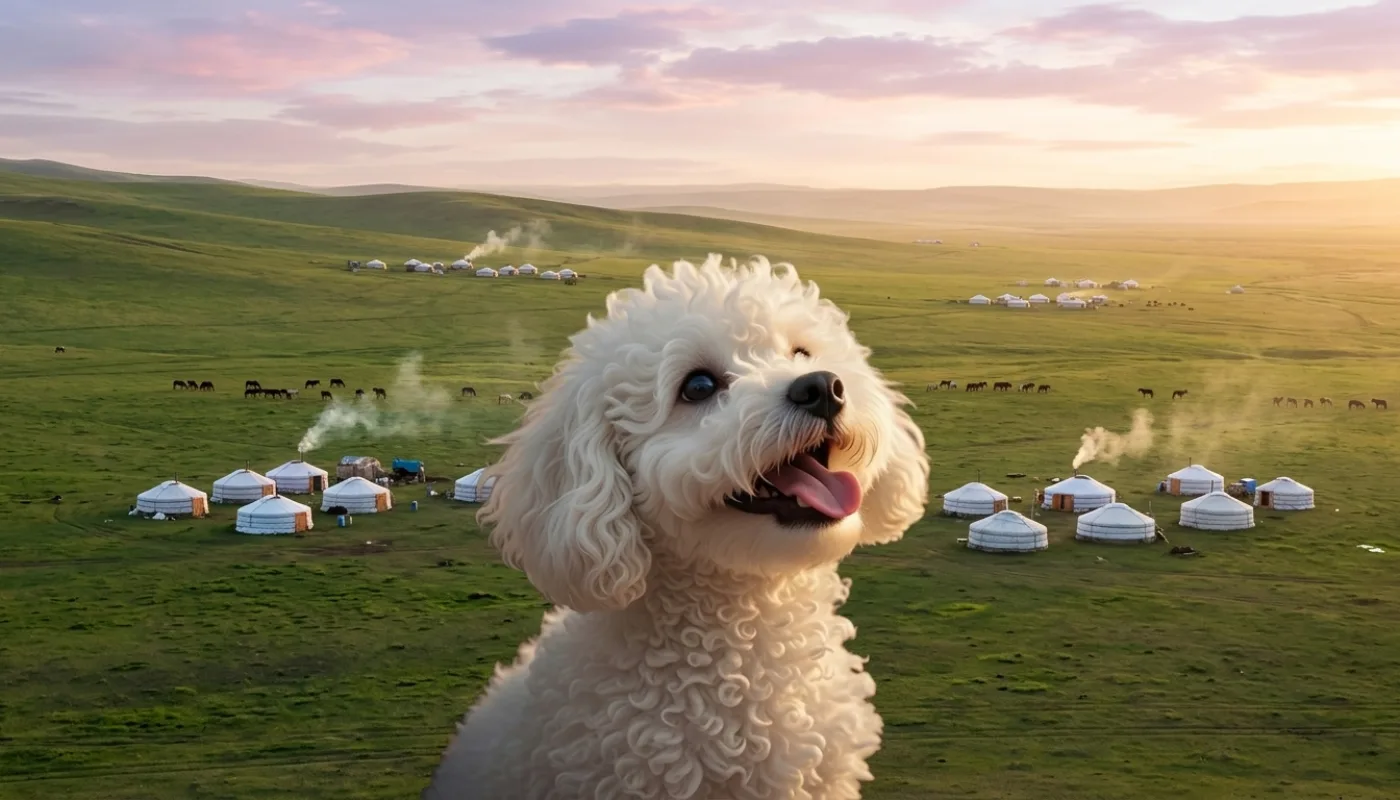 Dog travelling to Mongolia