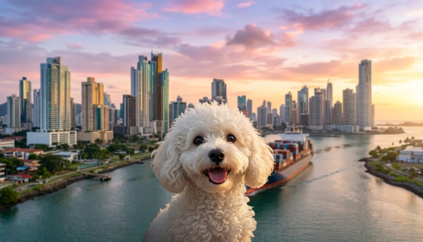 Dog travelling to Panama