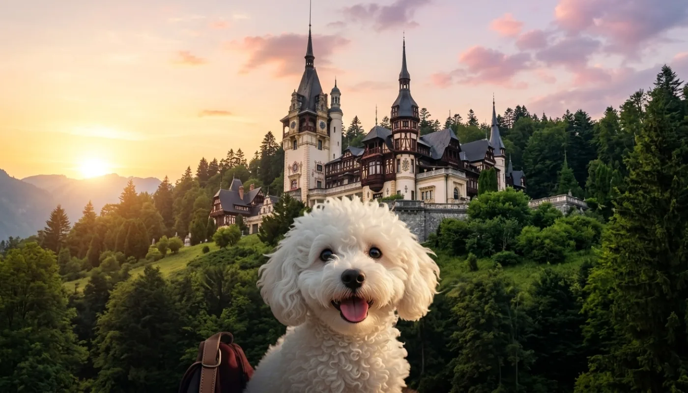 Dog travelling to Romania