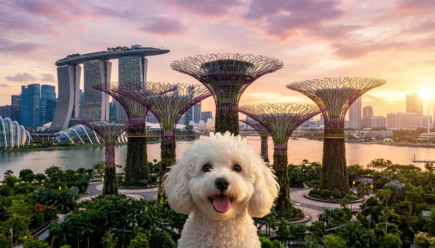 Dog travelling to Singapore