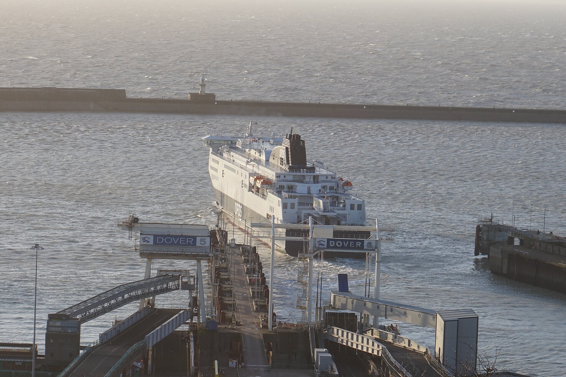 DFDS ferry leaving Dover Port