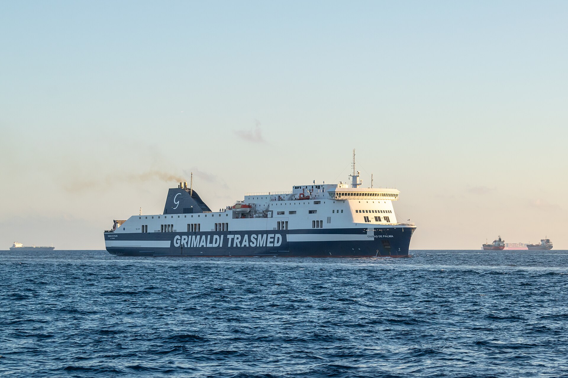 Grimaldi Lines ferry in the harbour of Barcelona
